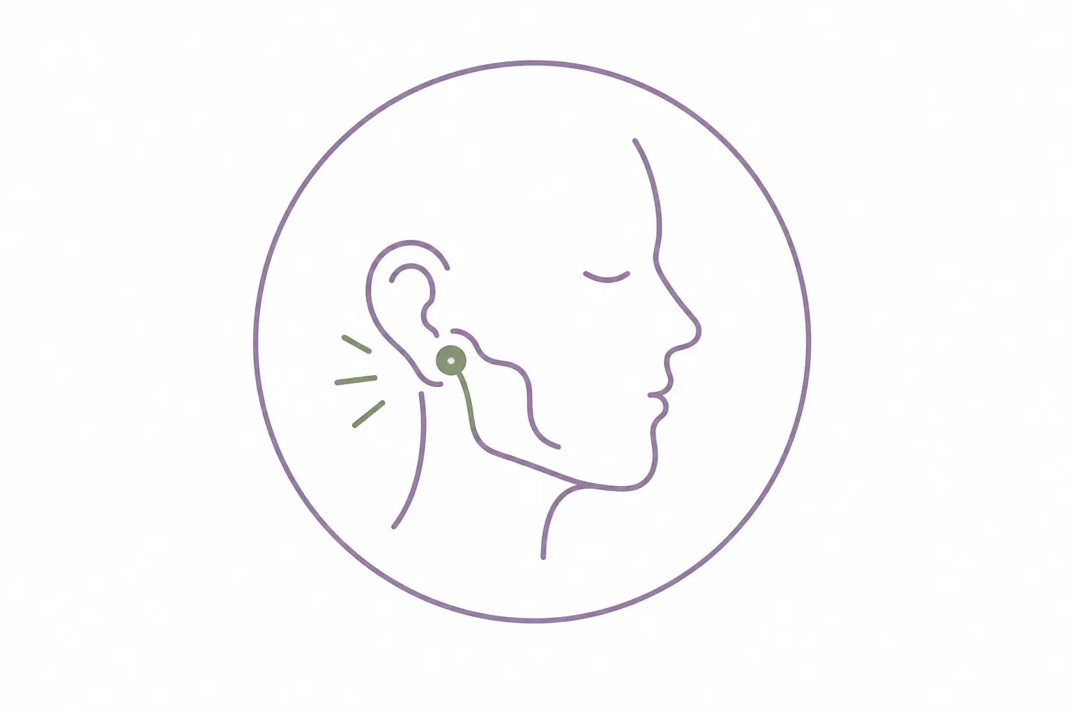 Illustration einer Person mit Schmerzen im Kiefergelenk.