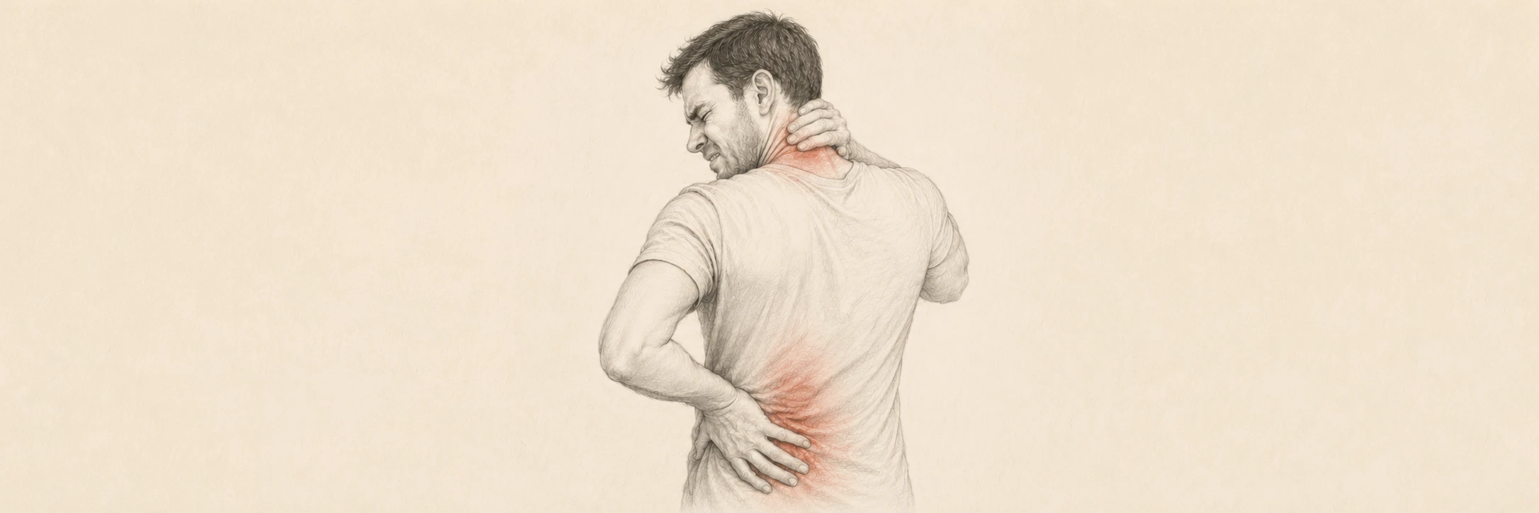 Person mit Rückenschmerzen als Illustration zum Thema Rückenschmerzen