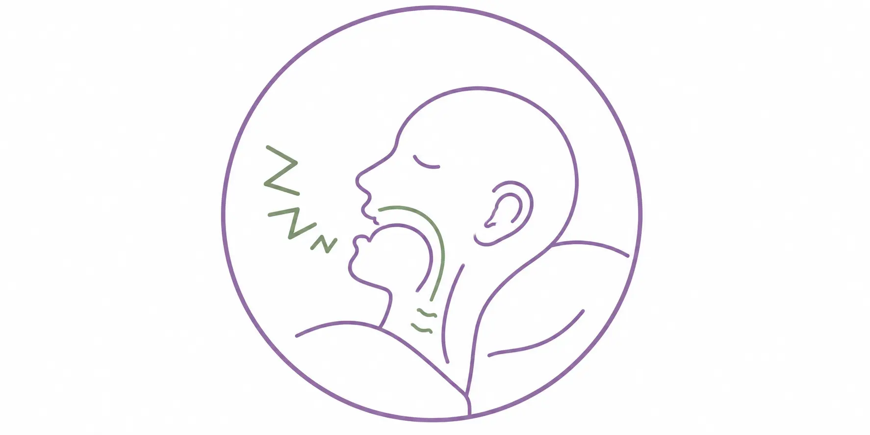 Illustration einer schlafenden Person als Symbol für Schnarchen.