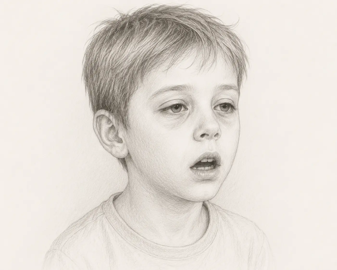 Kind mit geöffnetem Mund – Illustration zum Thema Mundatmung
