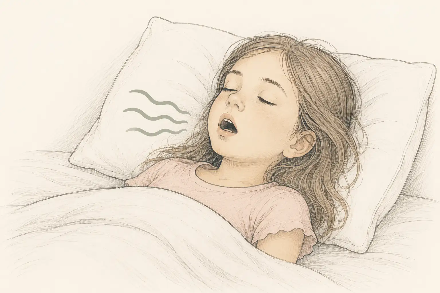 Schlafendes Kind – Illustration zum Thema Schnarchen